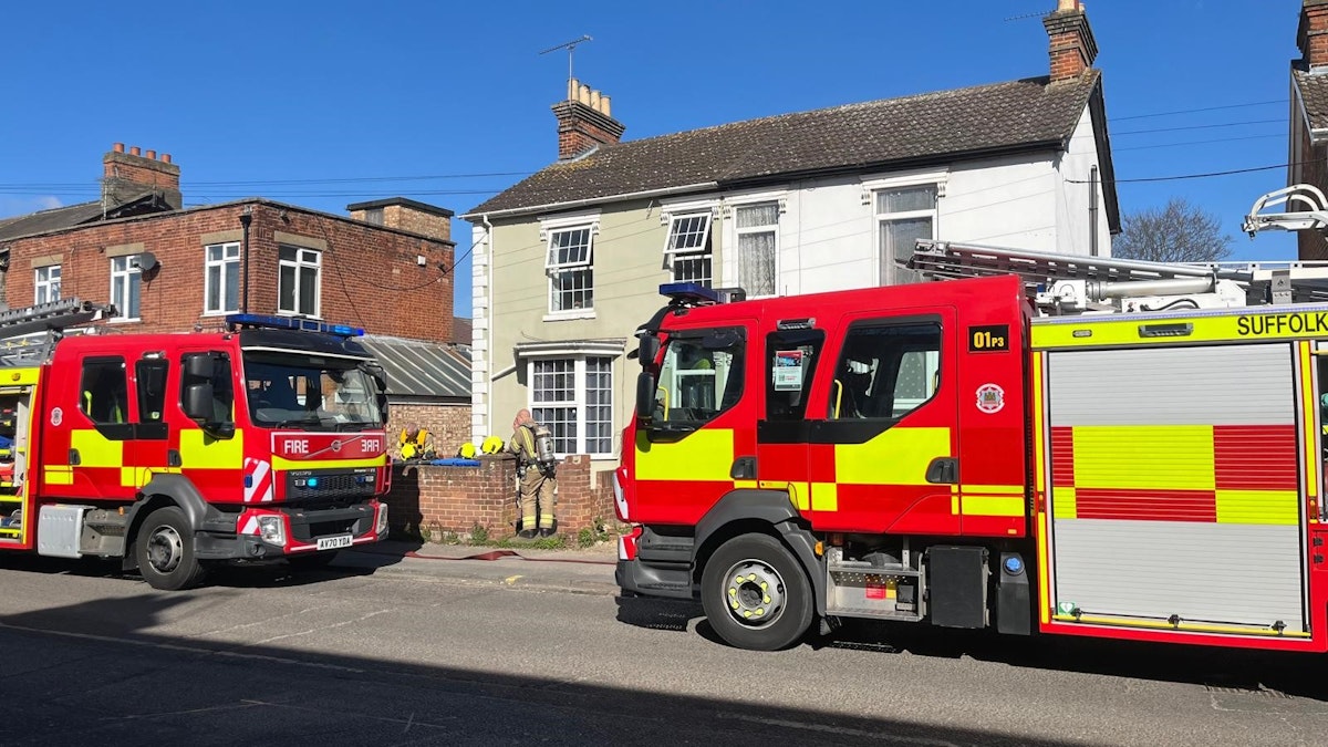 Two fire crews at the scene